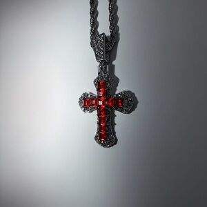 Vintage Red Cross Necklace